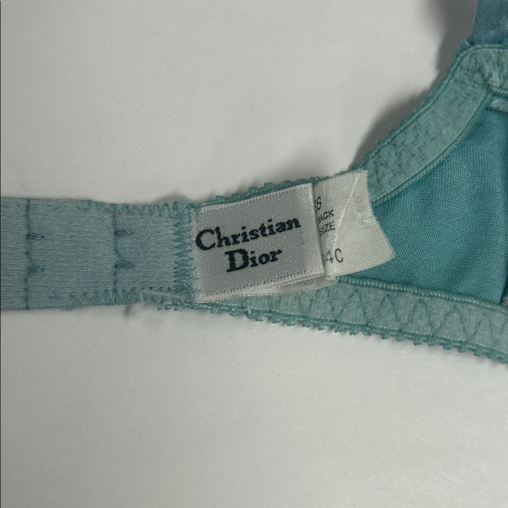 Dior Lace Trim Bra in Teal and Gray - Picture 5 of 6